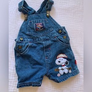 Vintage Snoopy Jean Overalls size 12 months